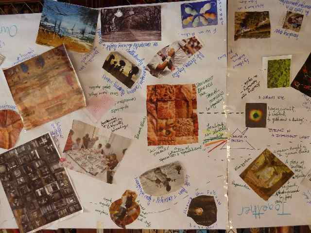 Visioning using magazine cut-outs and comments
